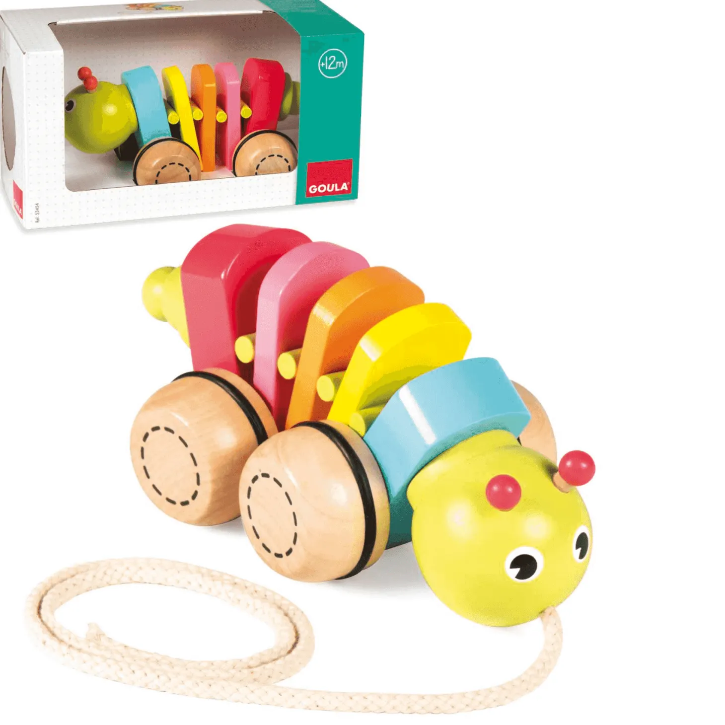 Juguete de Madera Arrastre de Madera Gusanito