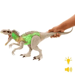 Jurassic World Indominus rex Camúflate y lucha Dinosaurio de juguete con luces, sonidos,
