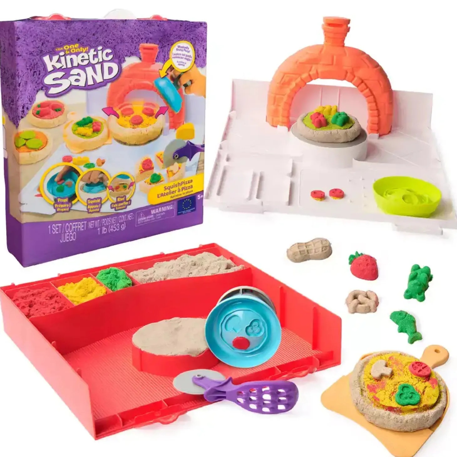 Kinetic Sand Squish Pizza – Kit creativo de pizzas mágicas