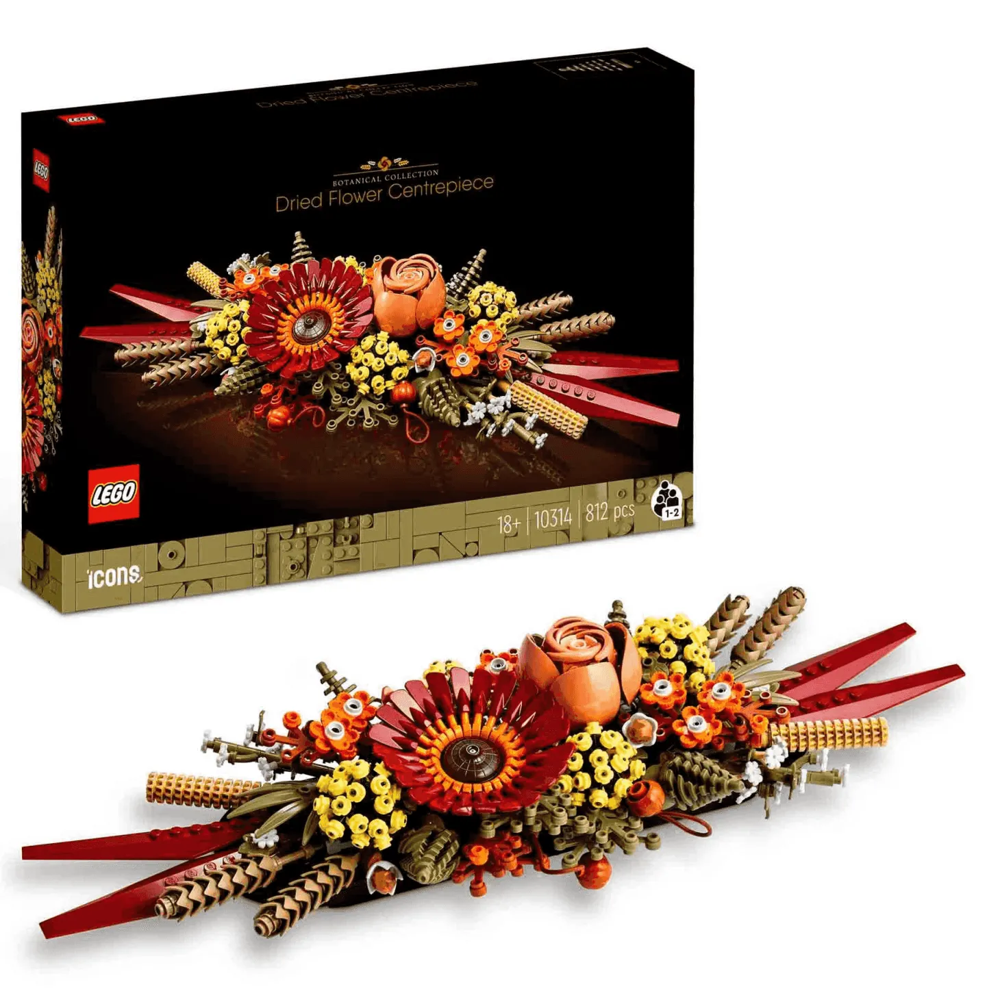Kit de construcción LEGO Icons 10314 Centro de Flores Secas 812 piezas