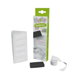 Kit de Recambio Sello Marcador Marky – Pack 3-en-1 (Tinta, Cinta Termoadhesiva y Etiquetas)