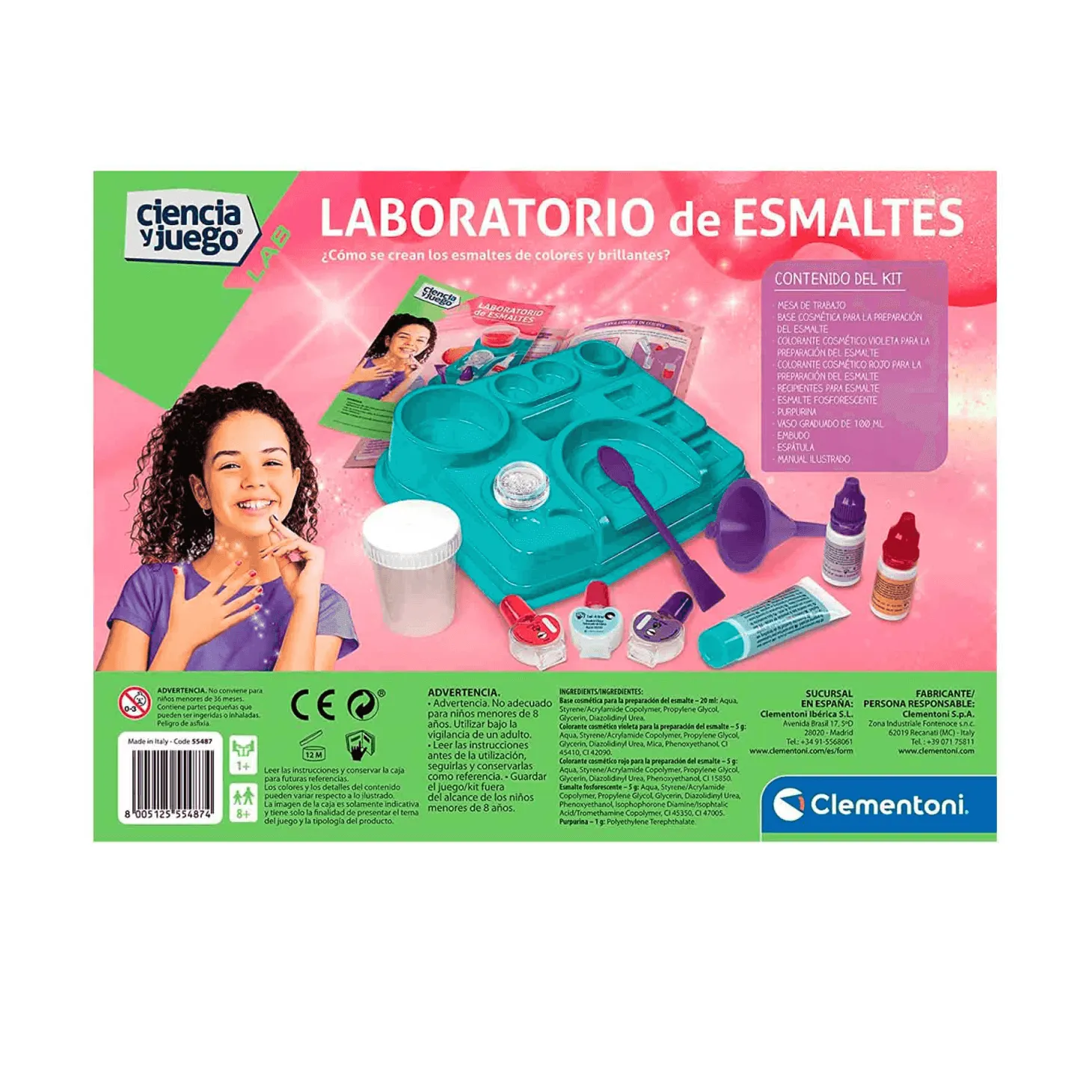 Laboratorio De Esmaltes El Juego De Creación Y Manicura De Clementoni