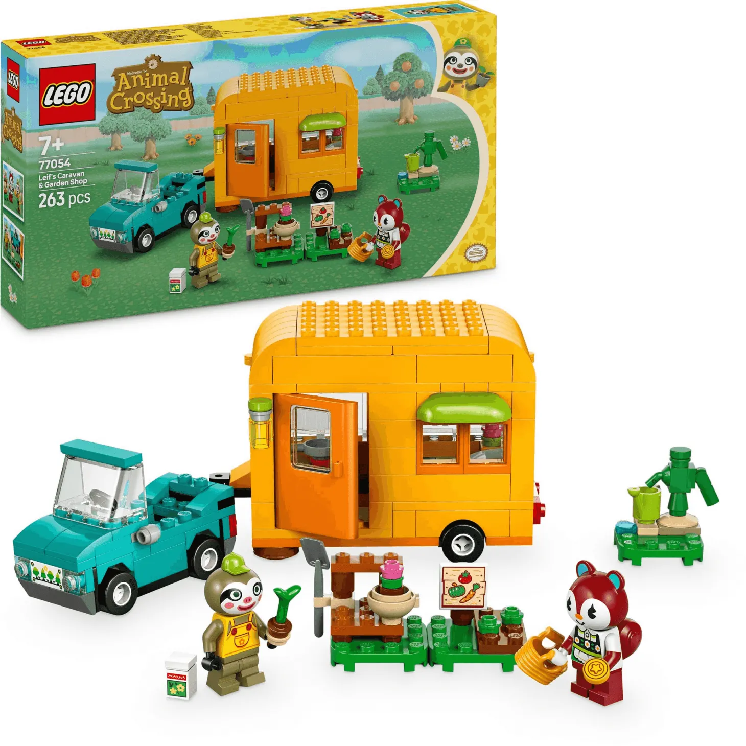 LEGO Animal Crossing Caravana de Gandulio y tienda de jardinería 77054