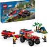 LEGO City Camión de Bomberos 4x4 con Barco de Rescate Juguete 60412