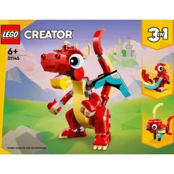 LEGO Creator Dragón Rojo Set de juguetes 3en1 de animales 31145