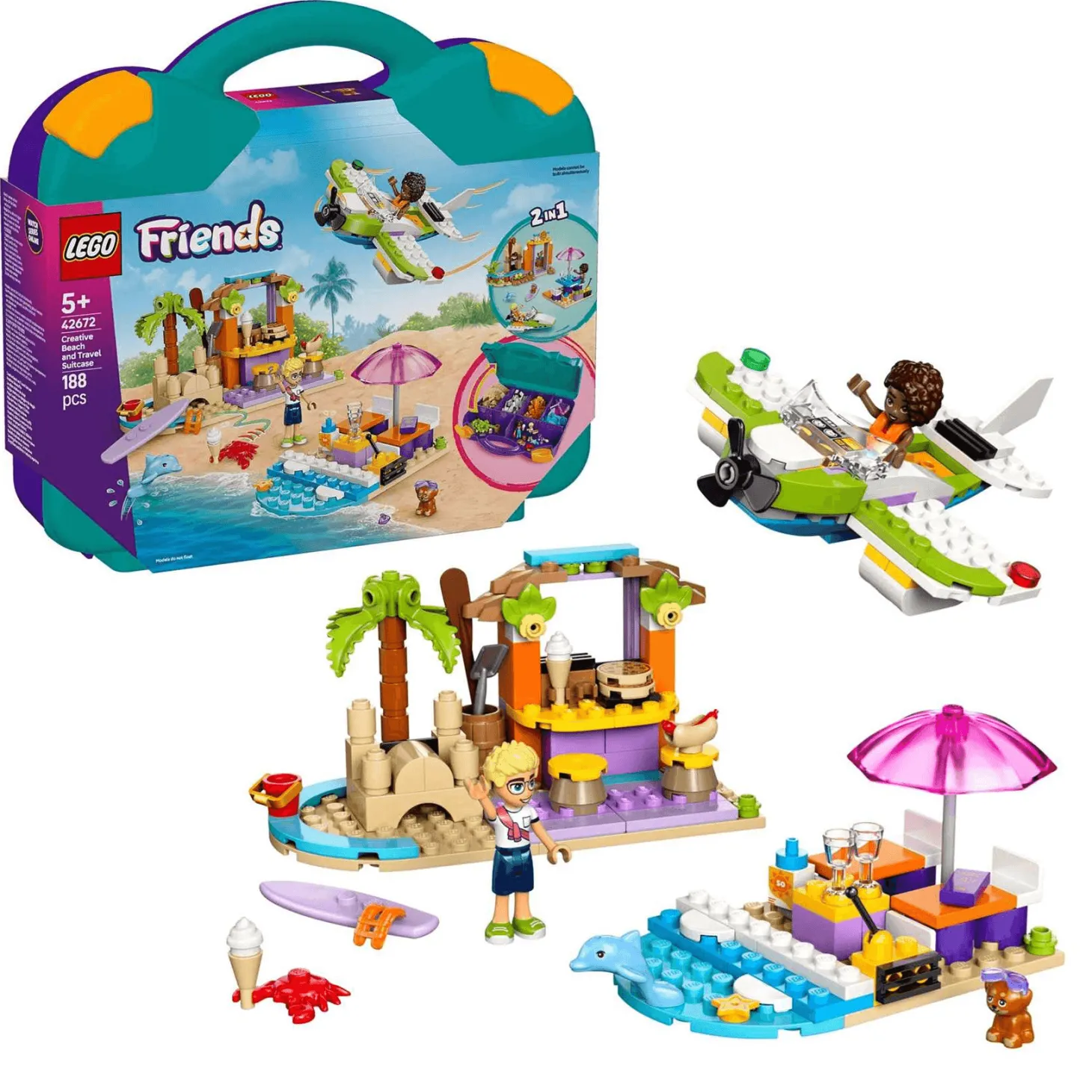 LEGO Friends Playa Creativa y Maleta de Viaje Juguete 42672