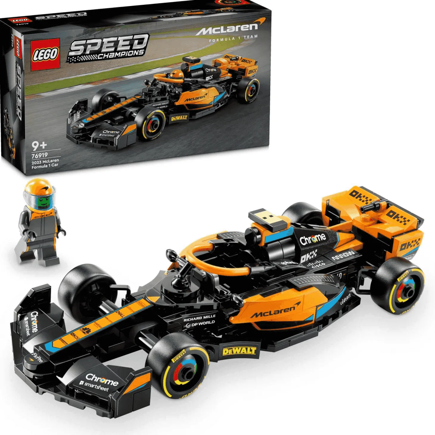 LEGO Speed Champions Coche de Carreras de Fórmula 1 McLaren 2023 76919
