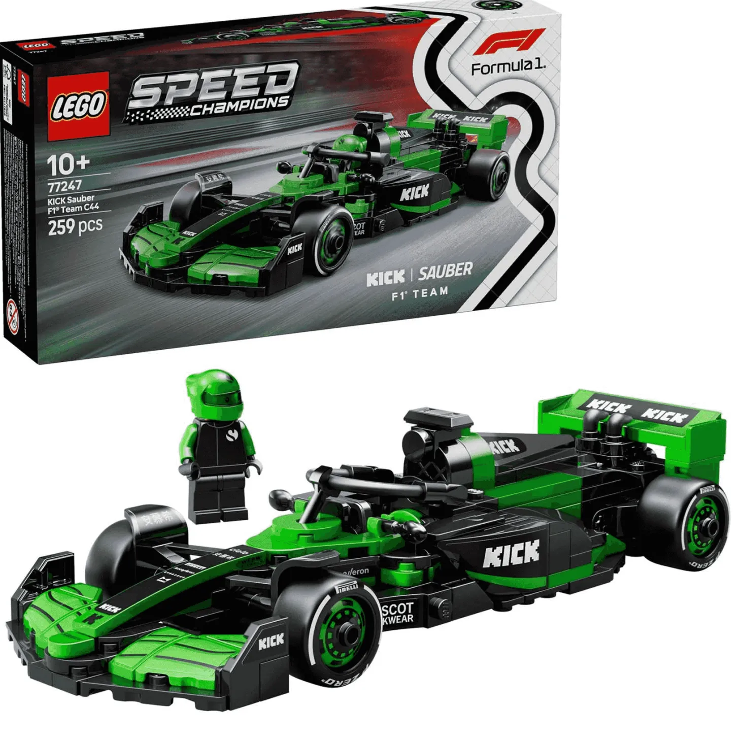 LEGO Speed Champions Coche de Carreras KICK Sauber F1 Team C44 77247