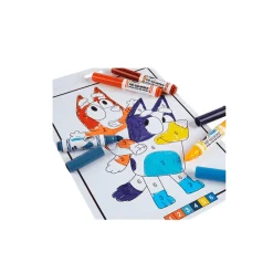 Libro de actividades y colorea los números con Bluey 6 rotuladores