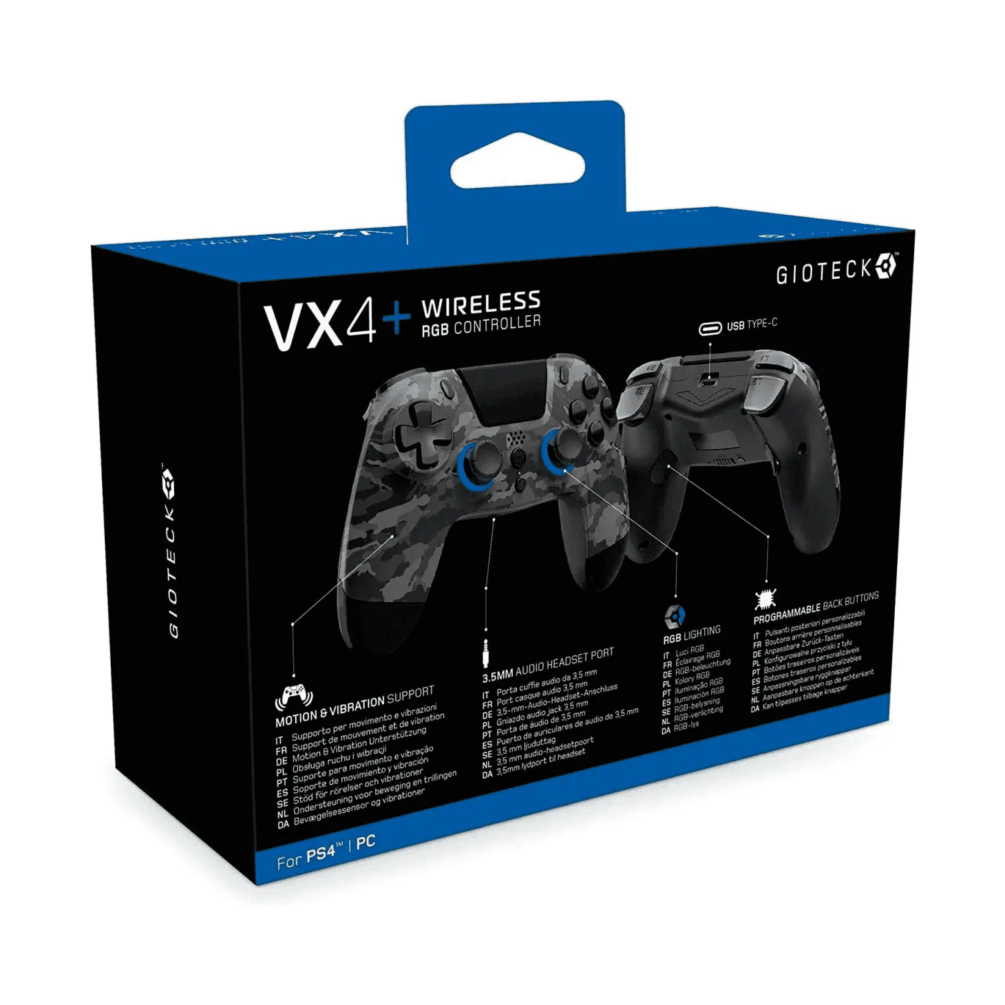 Mando RGB inalámbrico premium Gioteck WX4 para PlayStation 4