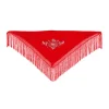 Mantón Chulapa Rojo Bordado con Flecos – Tamaño Pequeño