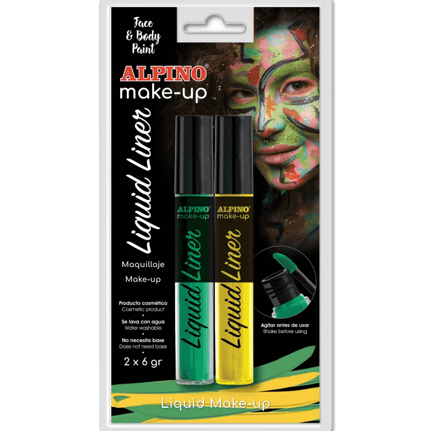 Maquillaje Alpino Liquid Liner Blister Amarillo y Verde
