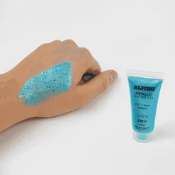Maquillaje Gel Purpurina Metálico Azul Alpino