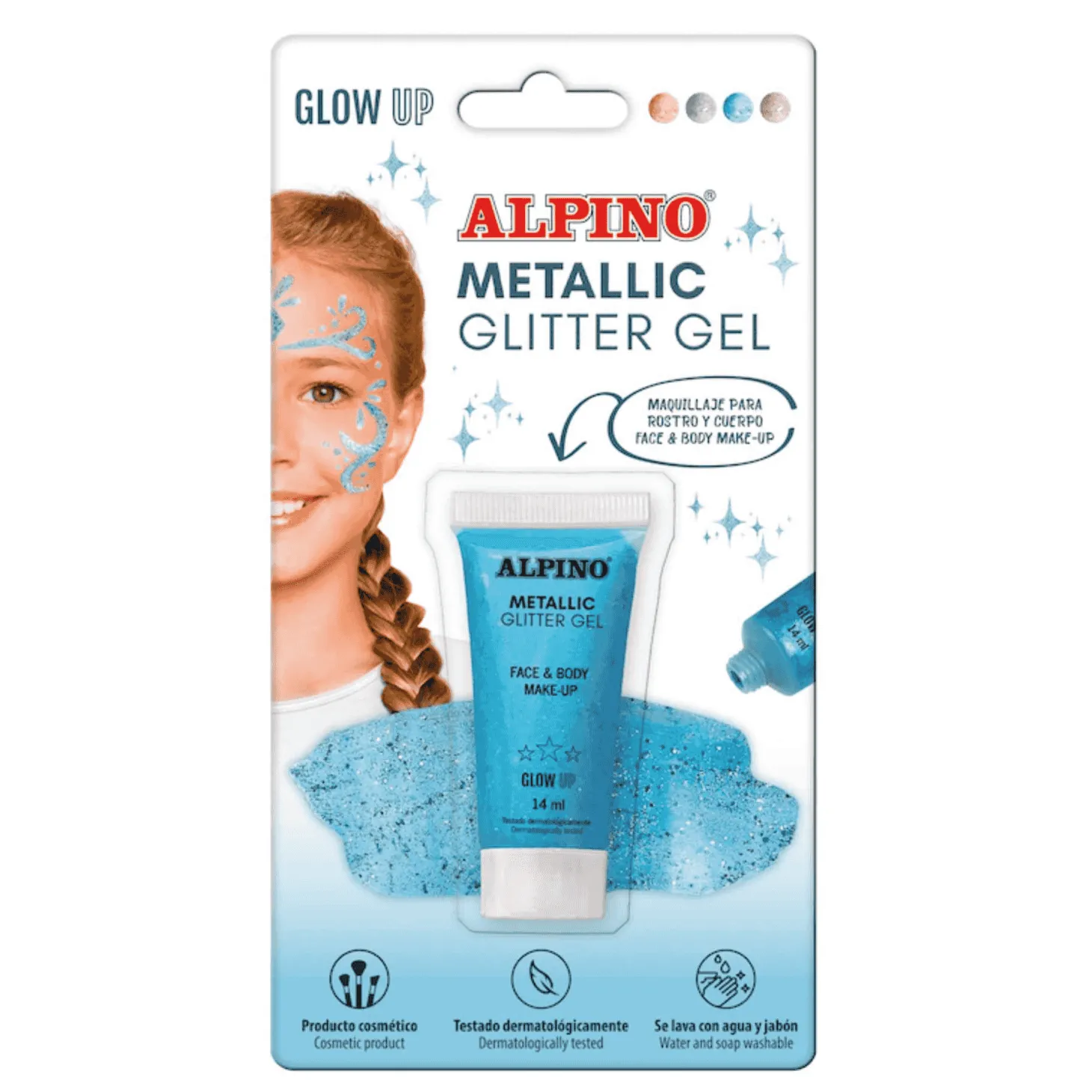 Maquillaje Gel Purpurina Metálico Azul Alpino