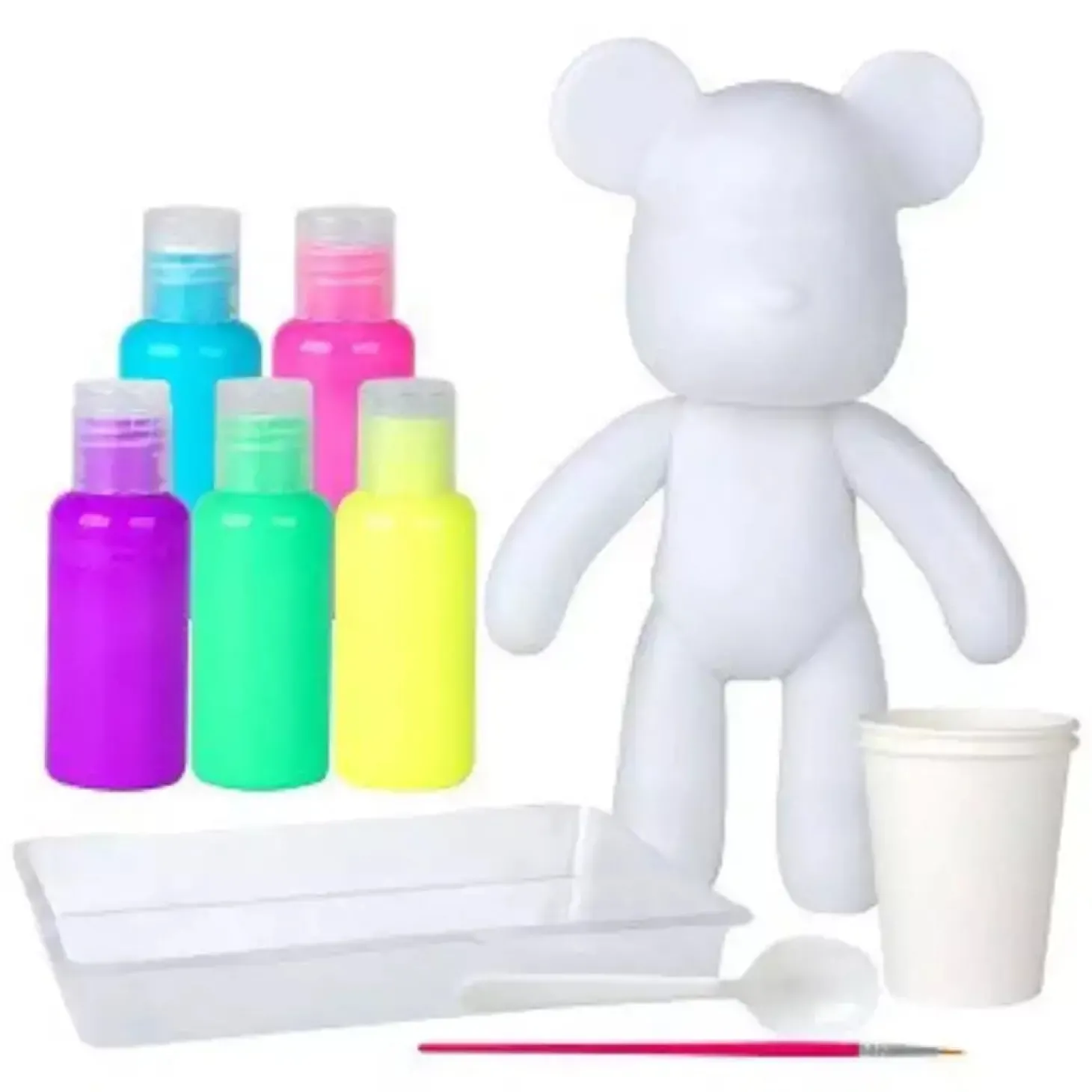 Marbleous Bear Set – Crea tu oso de colores neón