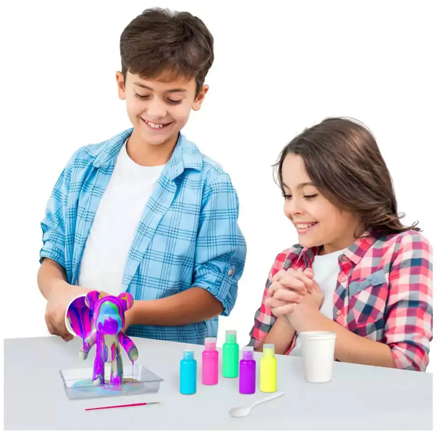 Marbleous Bear Set – Crea tu oso de colores neón