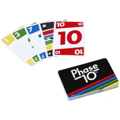Mattel Games Juego de cartas Phase 10 Juego de mesa familiar +7 años (Mattel FFY05)