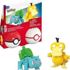 Mega Bloques de construcción Pokémon Pack 2 pokeballs con personajes surtido - Juguete de Mega Pokém