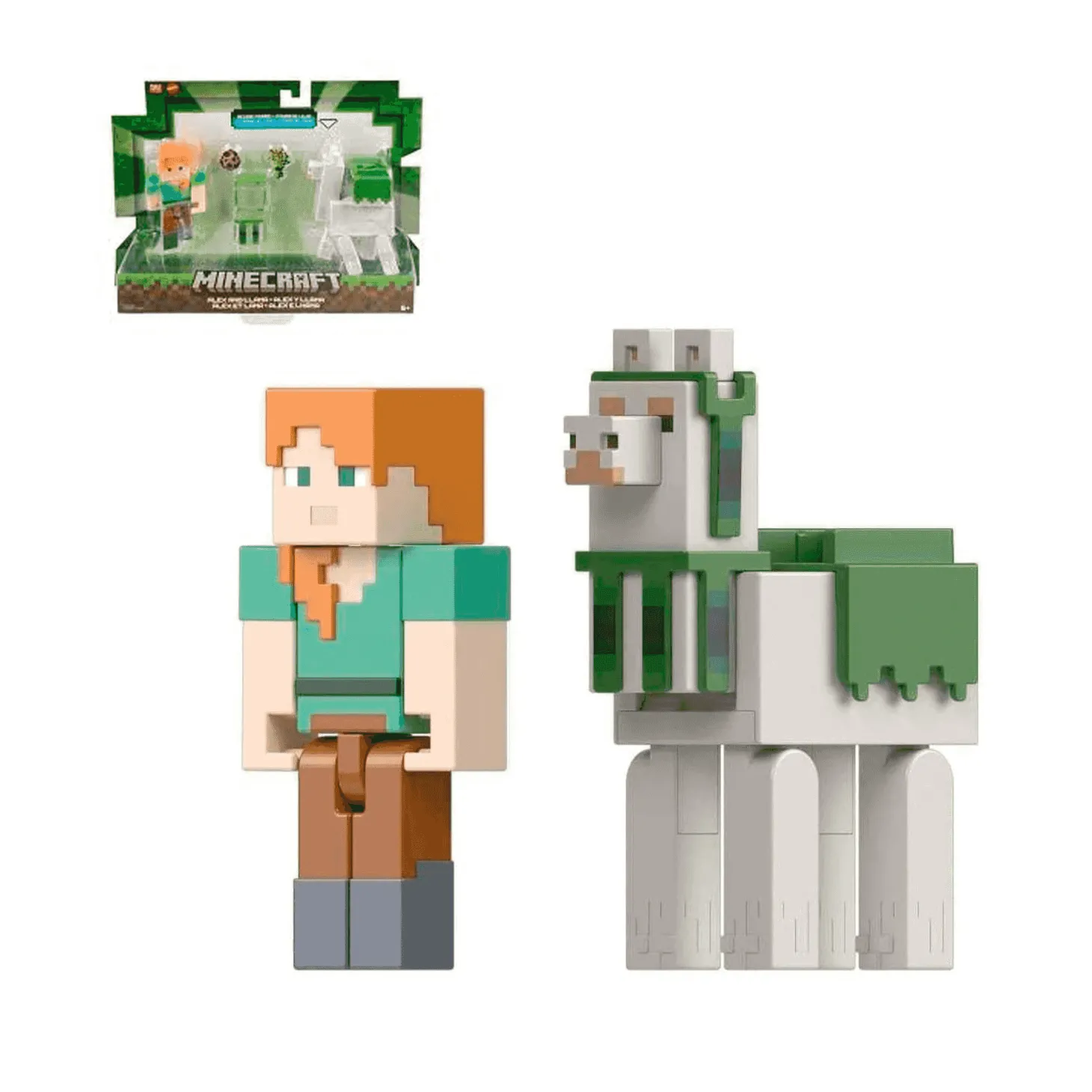 Minecraft Pack 2 Figuras Alex And Llama Deluxe