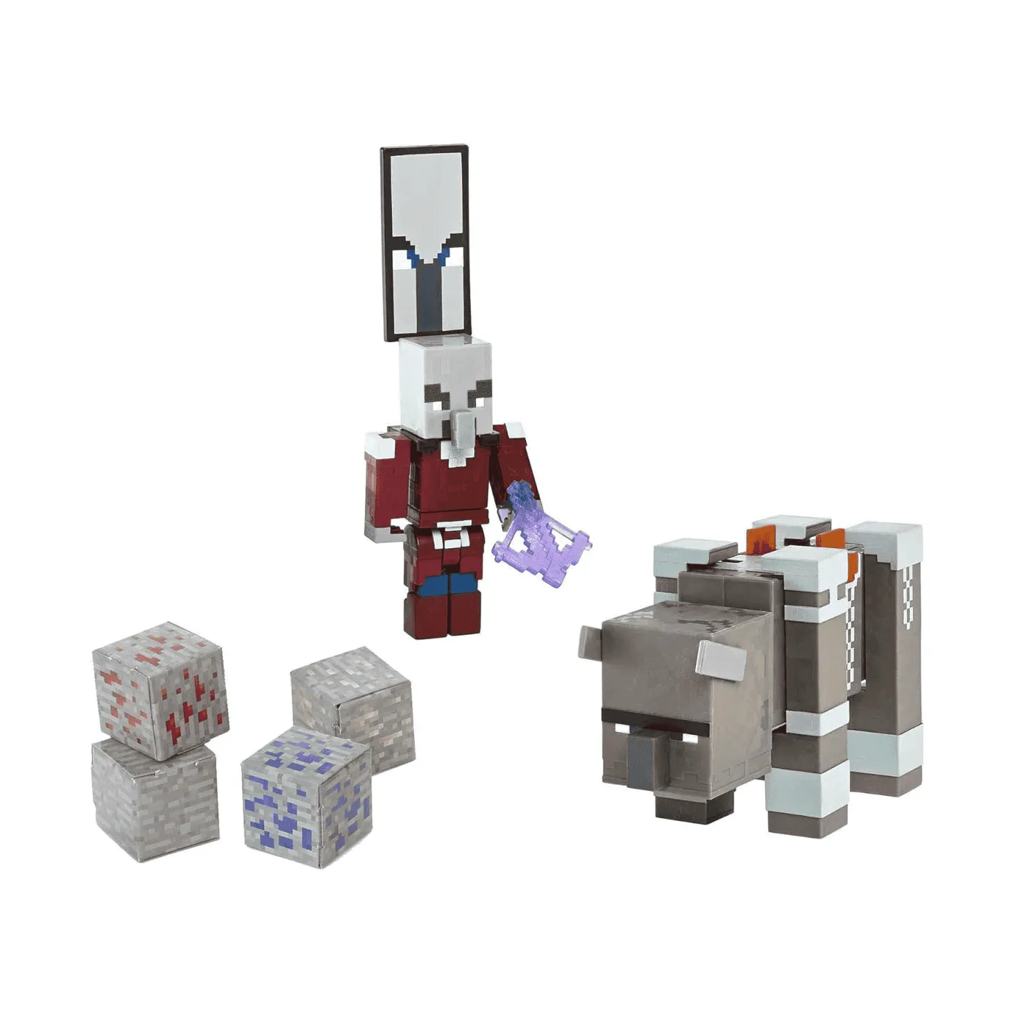 Minecraft Pack 2 Figuras Dungeons Ravager & Raid Captain