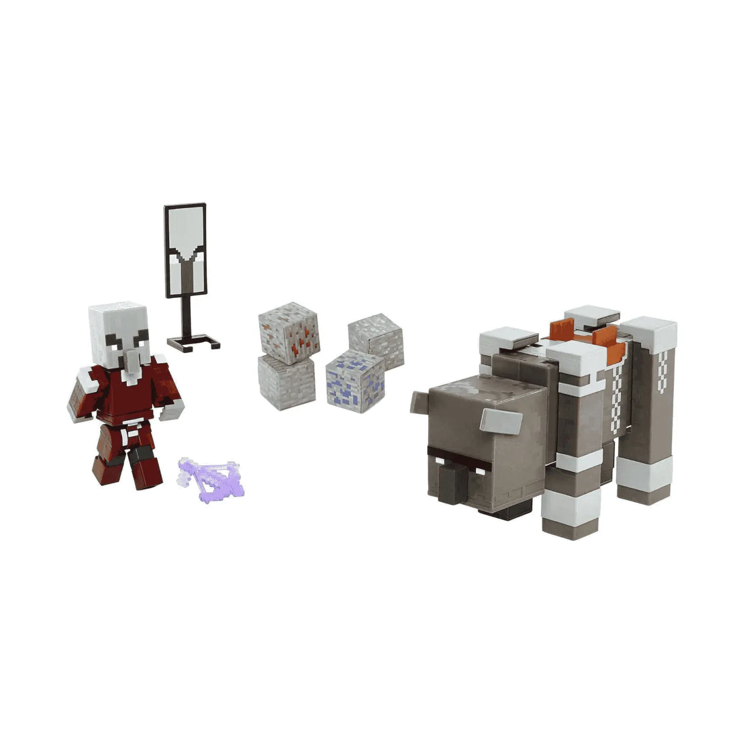Minecraft Pack 2 Figuras Dungeons Ravager & Raid Captain