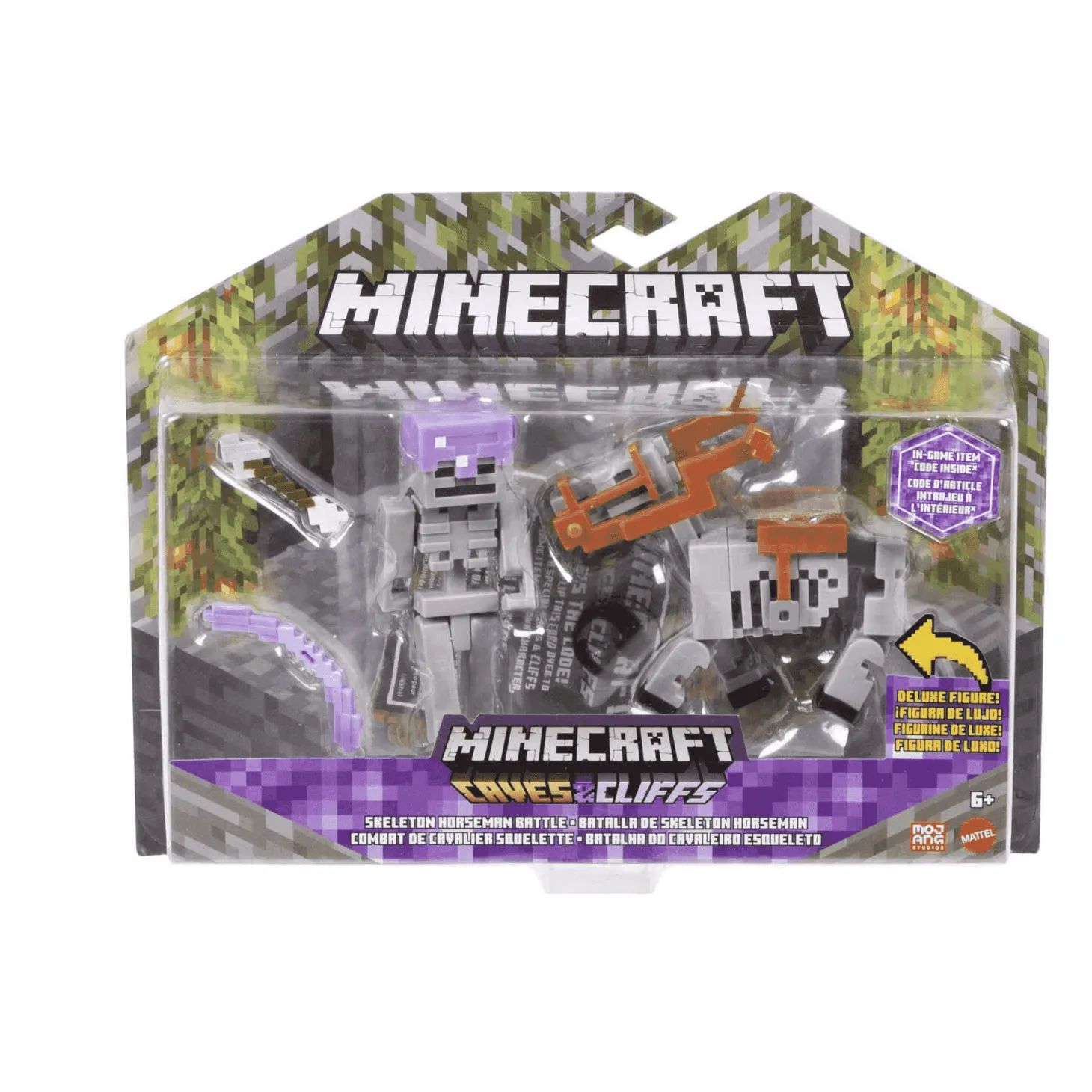 Minecraft Pack 2 figuras Esqueleto y Caballo Trampa