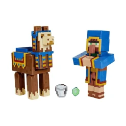 Minecraft Pack 2 Figuras raft-a-Block Wandering Trader and Llama Figures