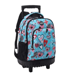 Mochila Corazones con Carro Fijo 44 cm