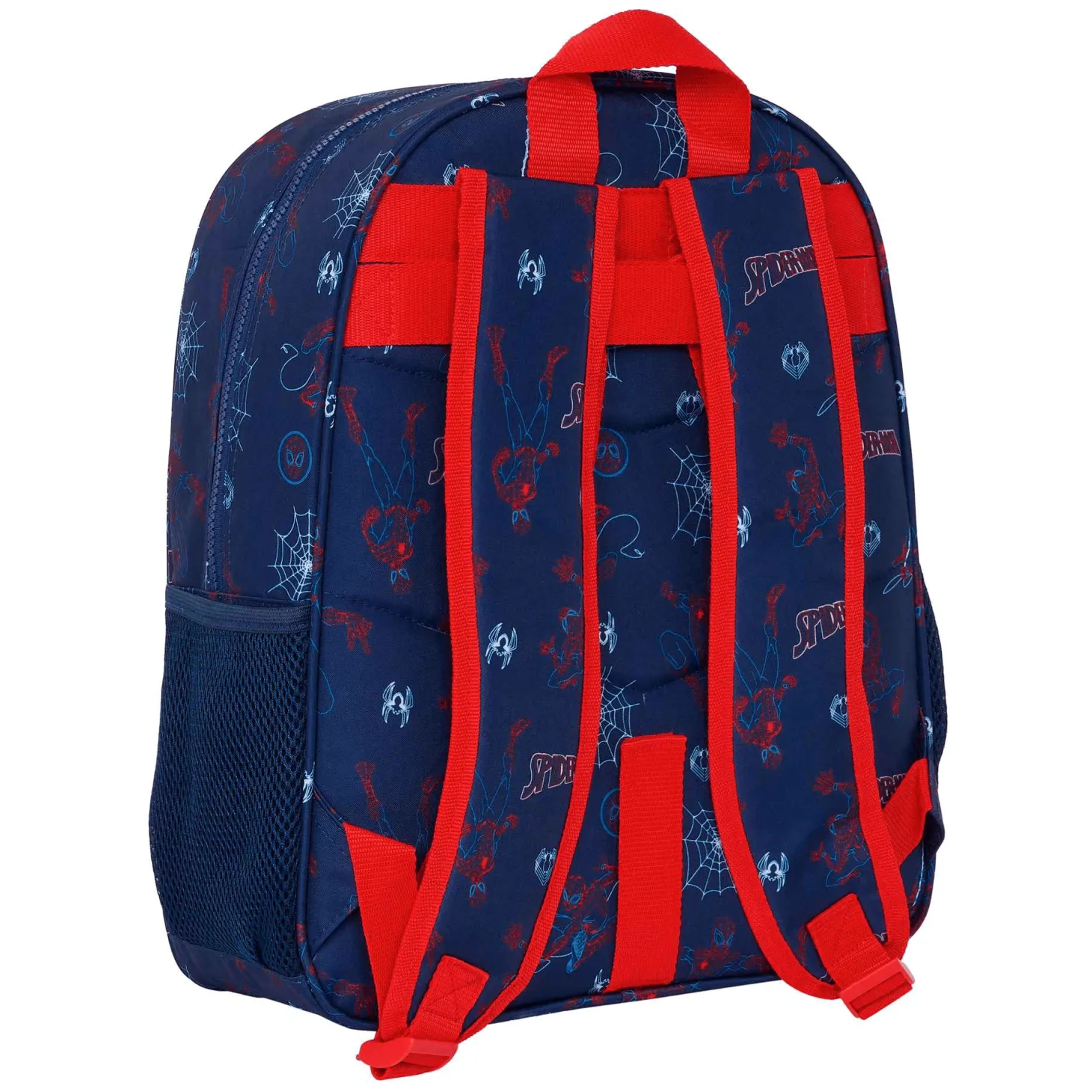 Mochila Escolar Junior Adaptable Spiderman Neon