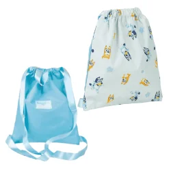 Mochila Saquito Estampado Bluey Azul Claro 27 x 32 cm