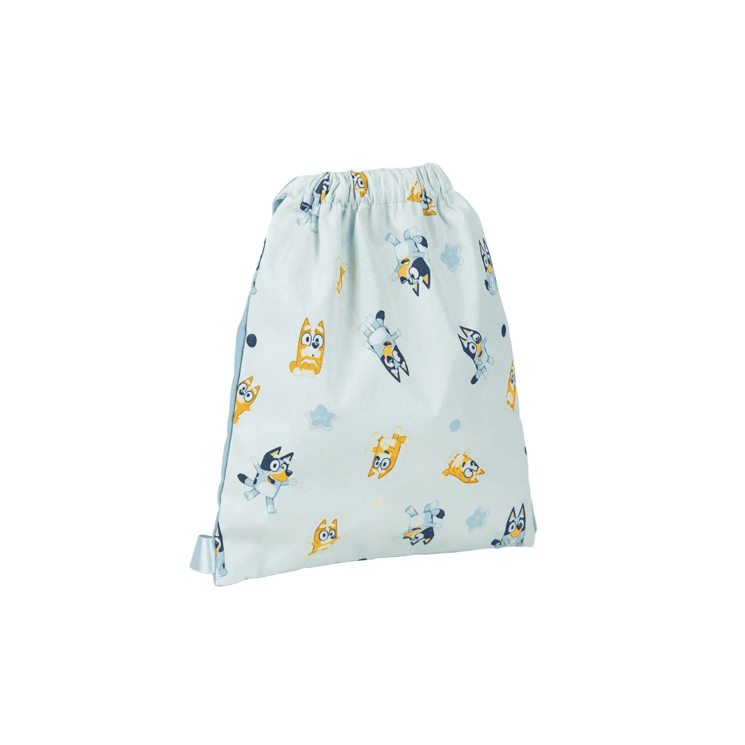 Mochila Saquito Estampado Bluey Azul Claro 27 x 32 cm