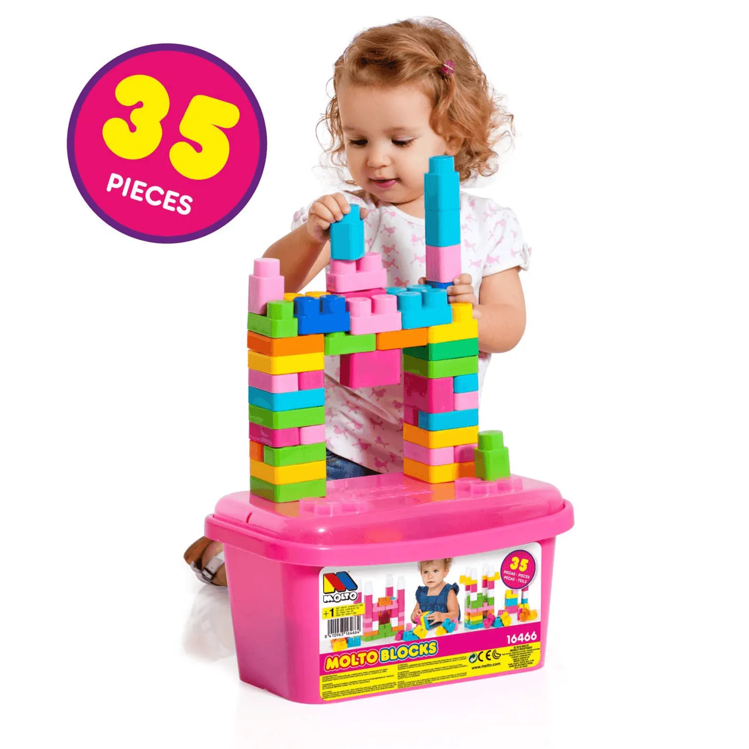 Molto Cubeta 35 Piezas Rosa | Juguete Infantil