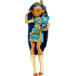 Monster High Cleo de Nile Muñeca articulada con mascota y accesorios de moda