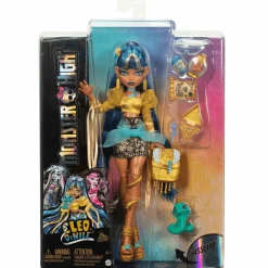 Monster High Muñeca Cleo De Nile de Monster High Estilo Divino con Mascota Cobra Hissette