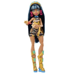Monster High Skulltimate Secrets Cleo de Nile Muñeca con armario con 15 accesorios sorpresa de moda