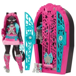 Monster High Skulltimate Secrets Hauntlywood – Catty Noir con armario y 19+ sorpresas