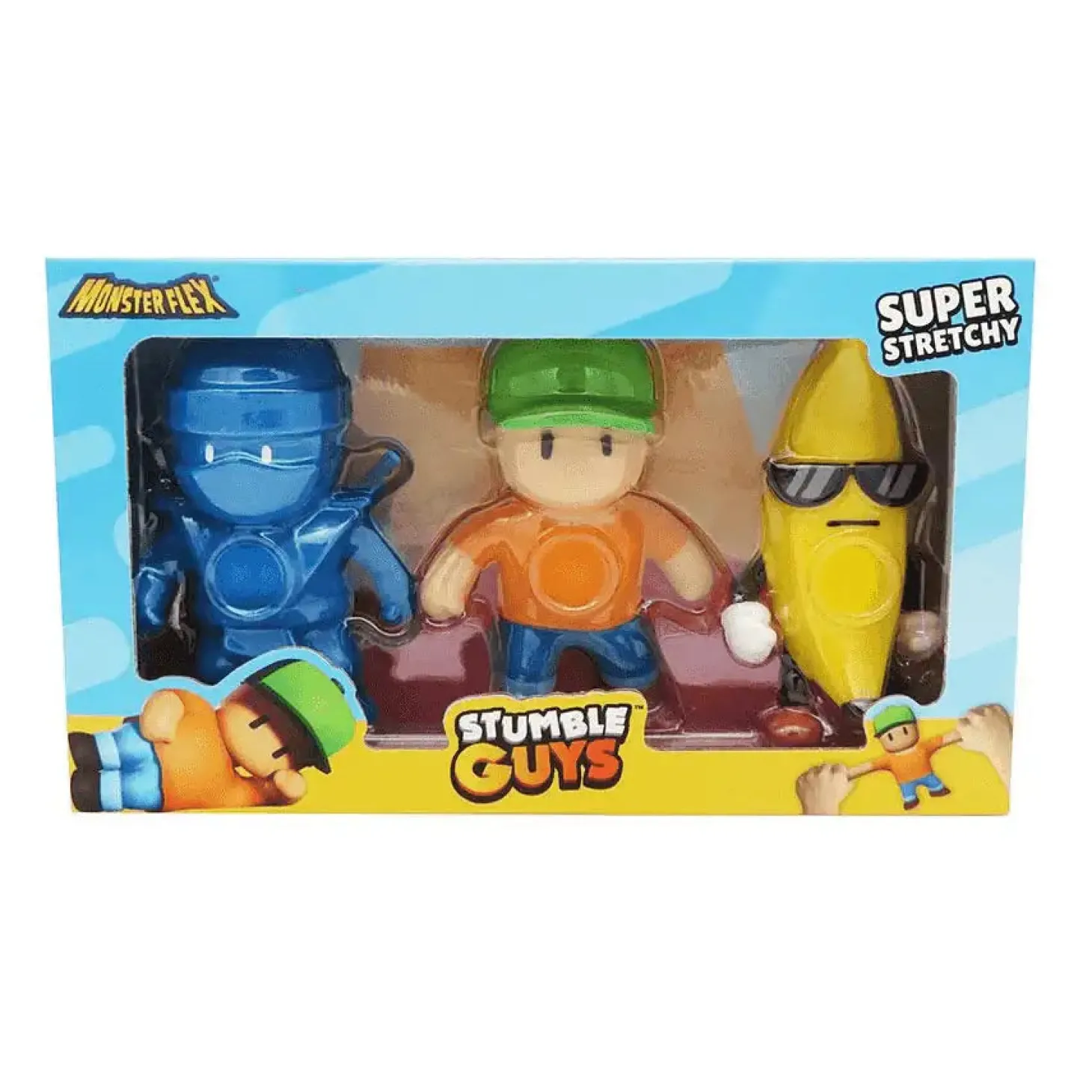 Monsterflex Stumble Guys Pack de 3 – Figuras elásticas coleccionables