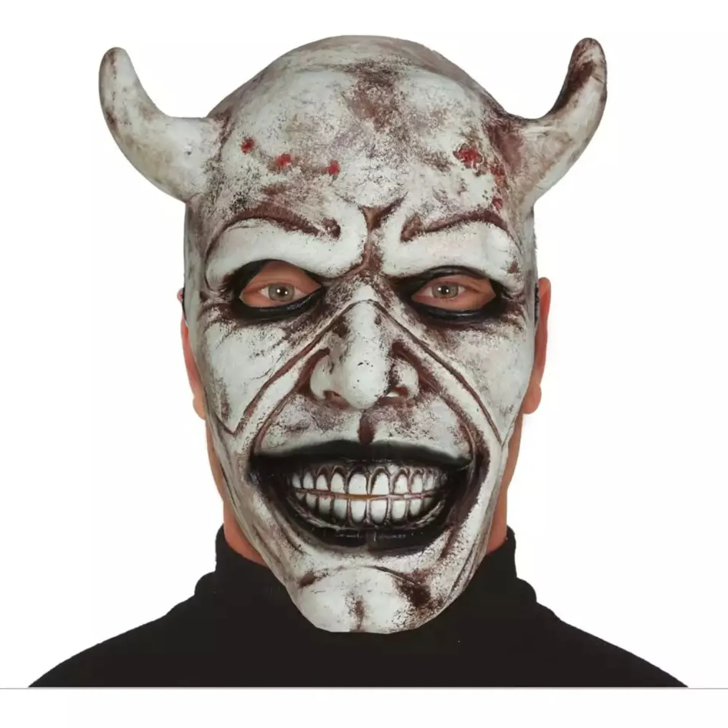 Máscara De Halloween Diablo Blanco Adulto Unisex