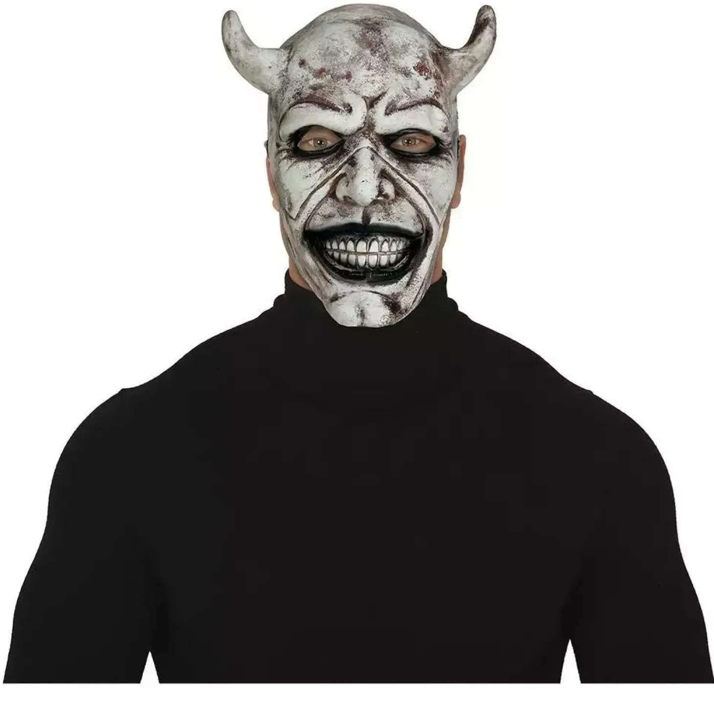 Máscara De Halloween Diablo Blanco Adulto Unisex