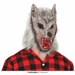 Máscara Lobo de Látex con Pelo Sintético