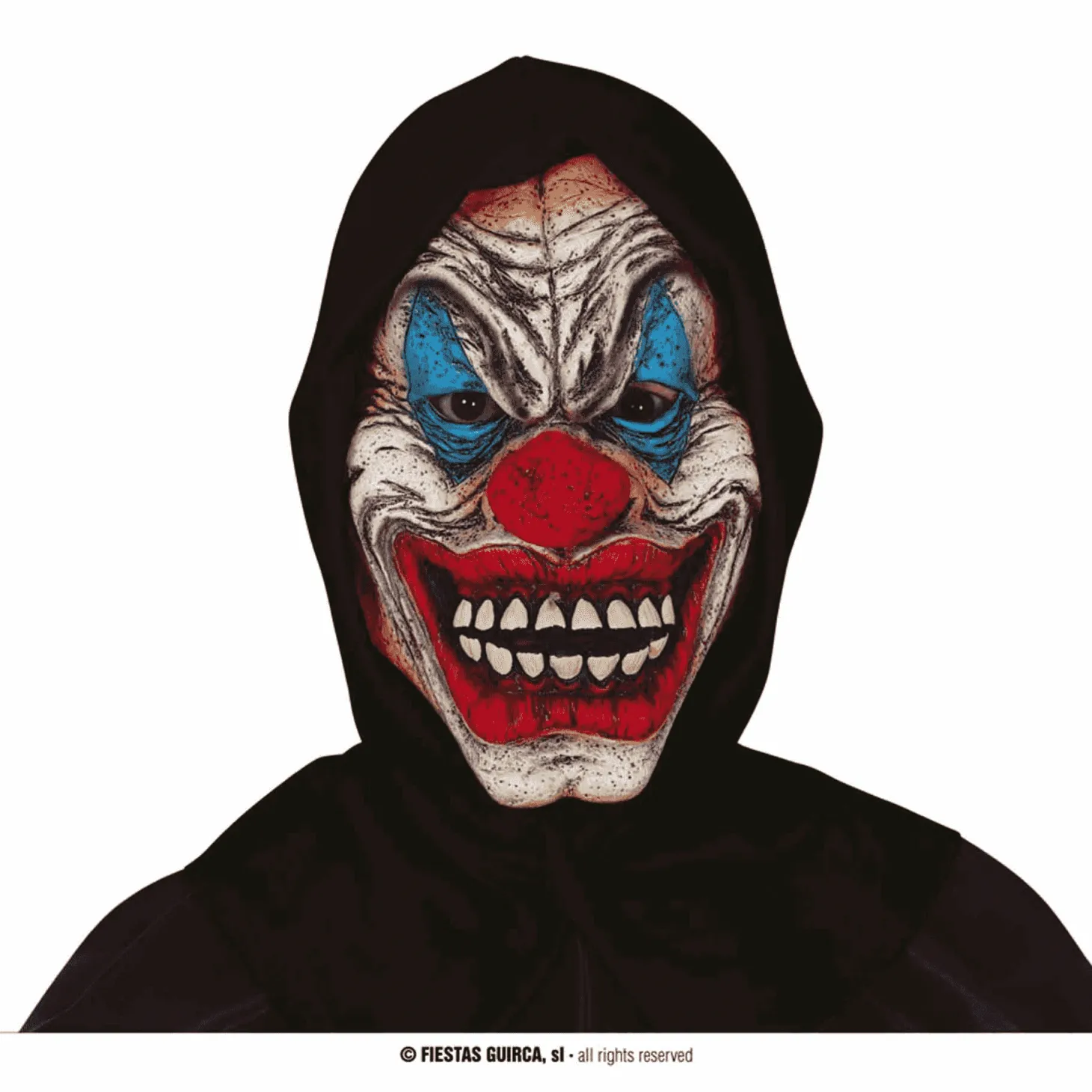 Máscara Payaso Con Capucha Negra de Látex