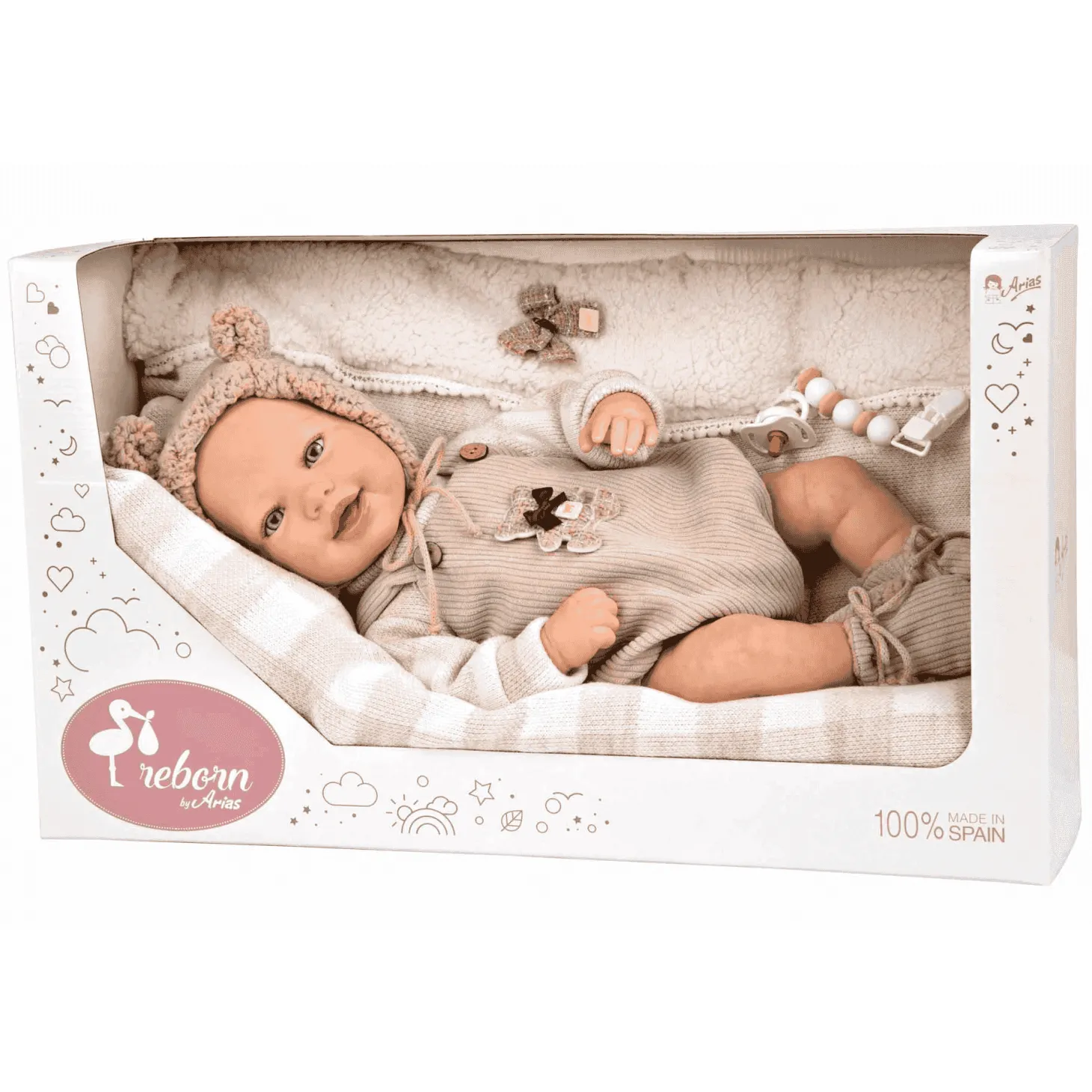 Muñeca Bebé Reborn Rubén con cojín