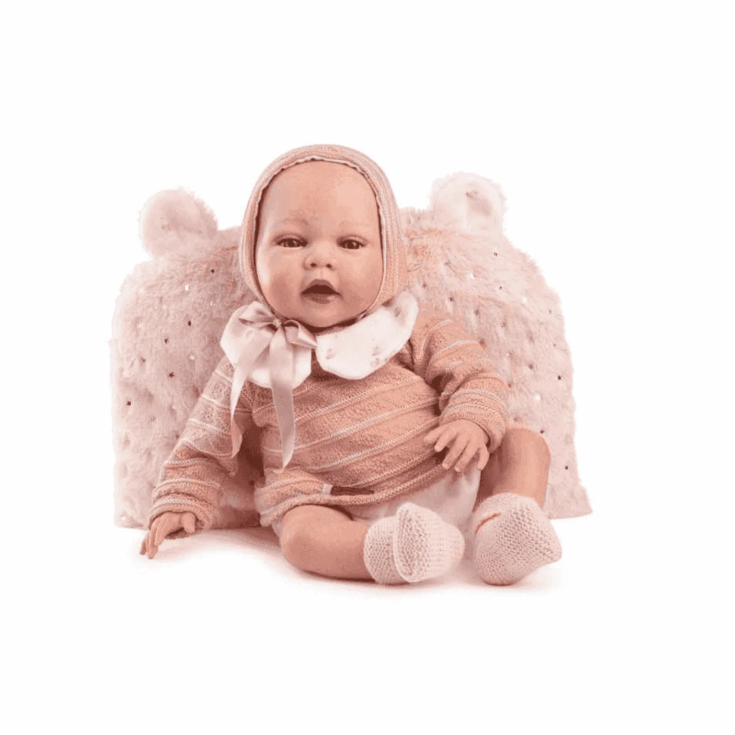 Muñeca Reborn Olga con Jersey de Lana Rosa y Braguita