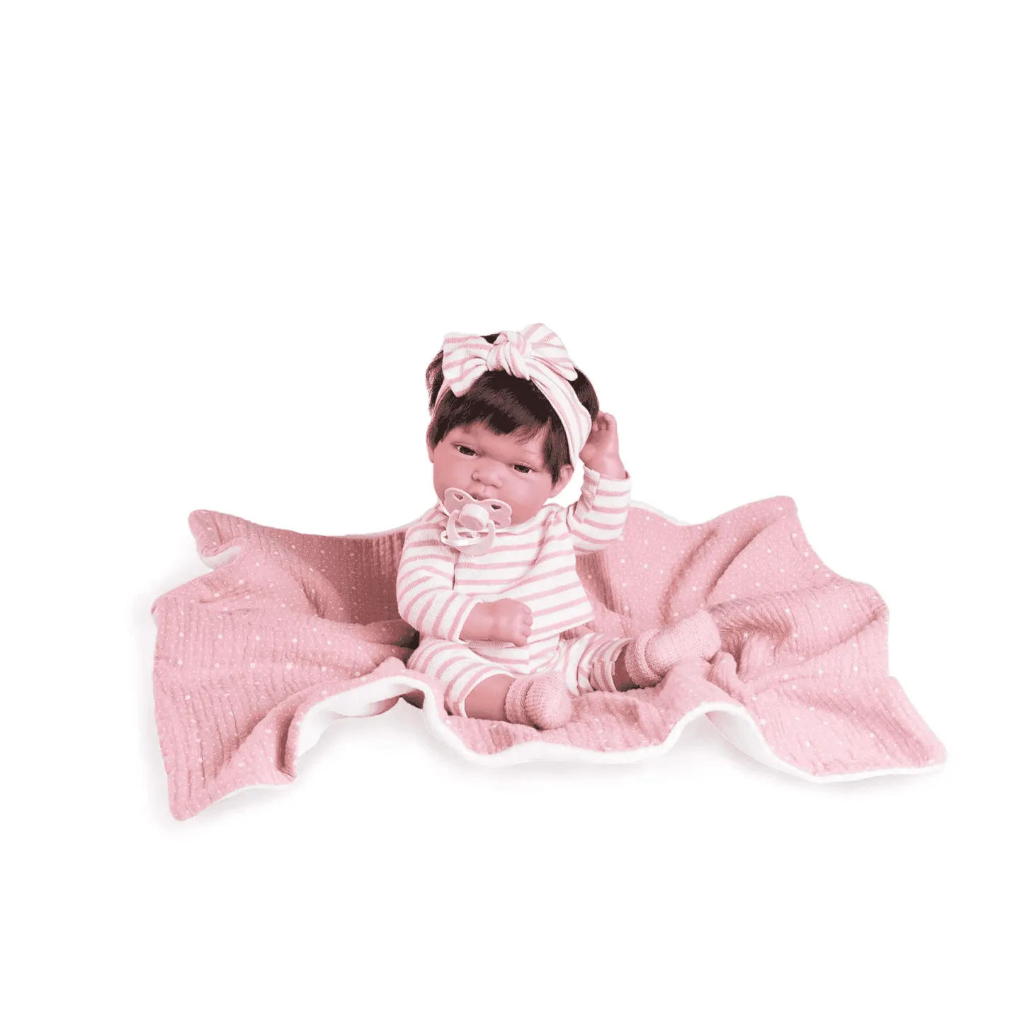 Muñecas Antonio Juan Recién Nacida Baby Toneta con toquilla Rosa