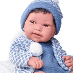 Muñecas Antonio Juan Recién Nacido Pipo con Pompones y Cojín Algodón