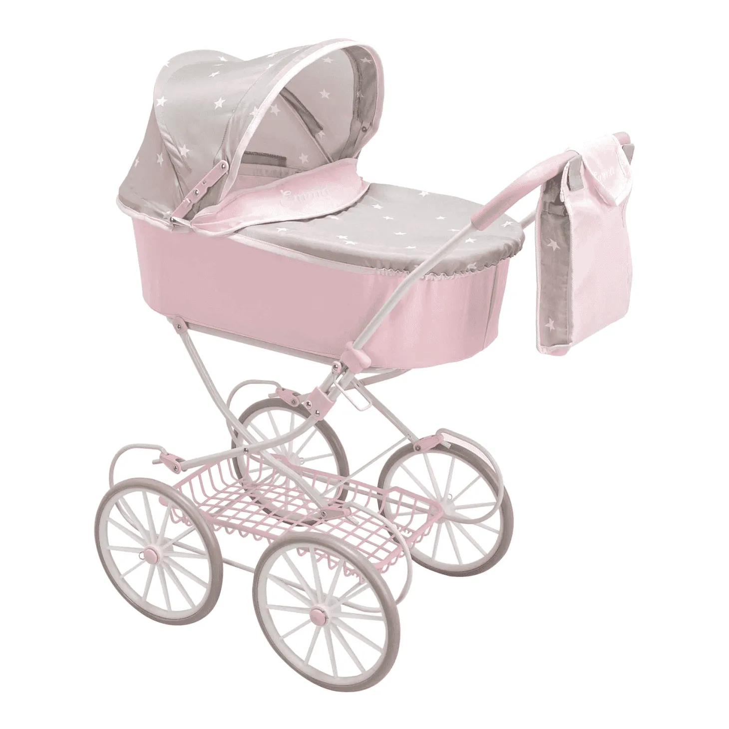 Muñecas Arias Coche con Capota Plegable Emma con Bolso