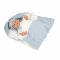 Muñeco Elegance de 35 cm Babyto azul con manta
