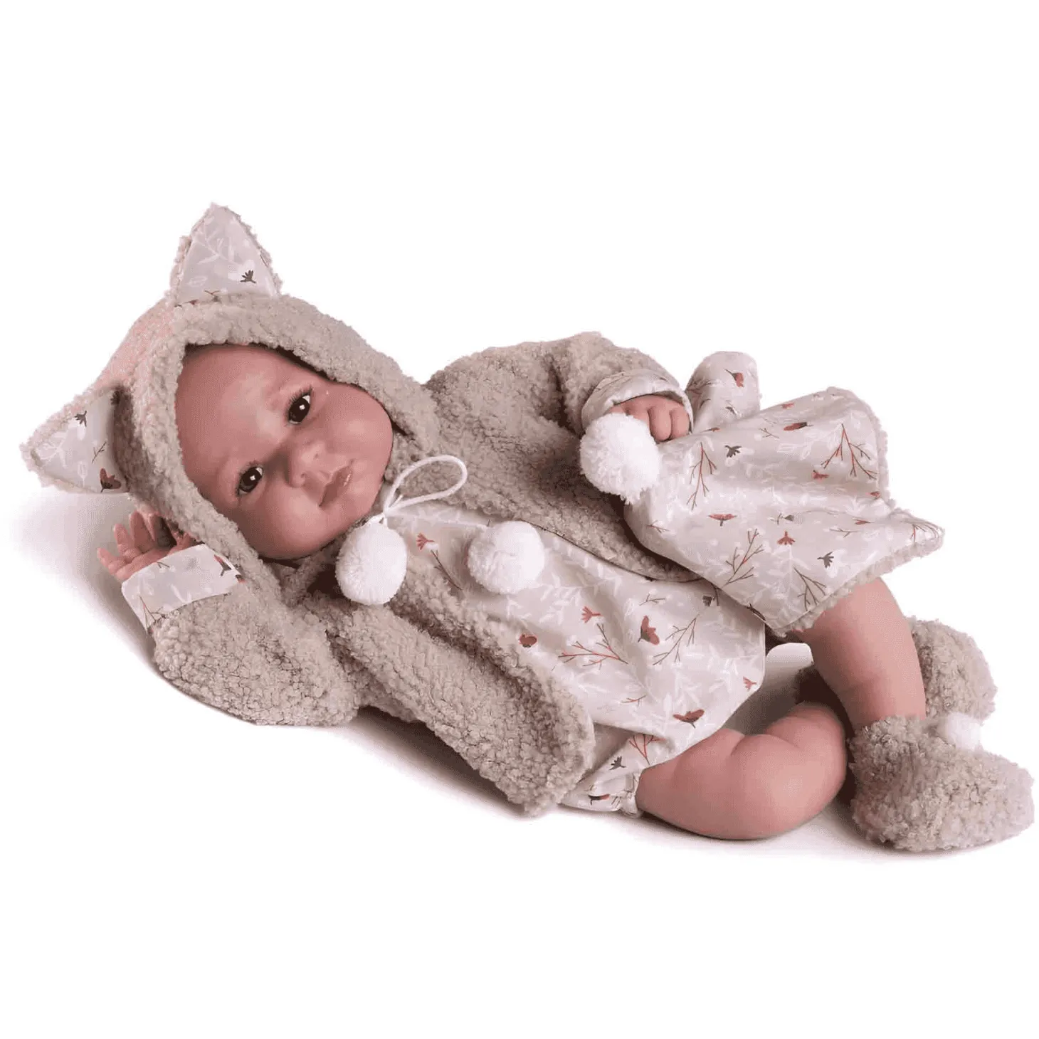 Muñeco Recién Nacido Luca con chaqueta borreguillo 42 cm Antonio Juan