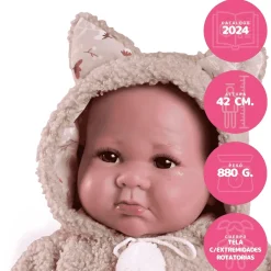 Muñeco Recién Nacido Luca con chaqueta borreguillo 42 cm Antonio Juan
