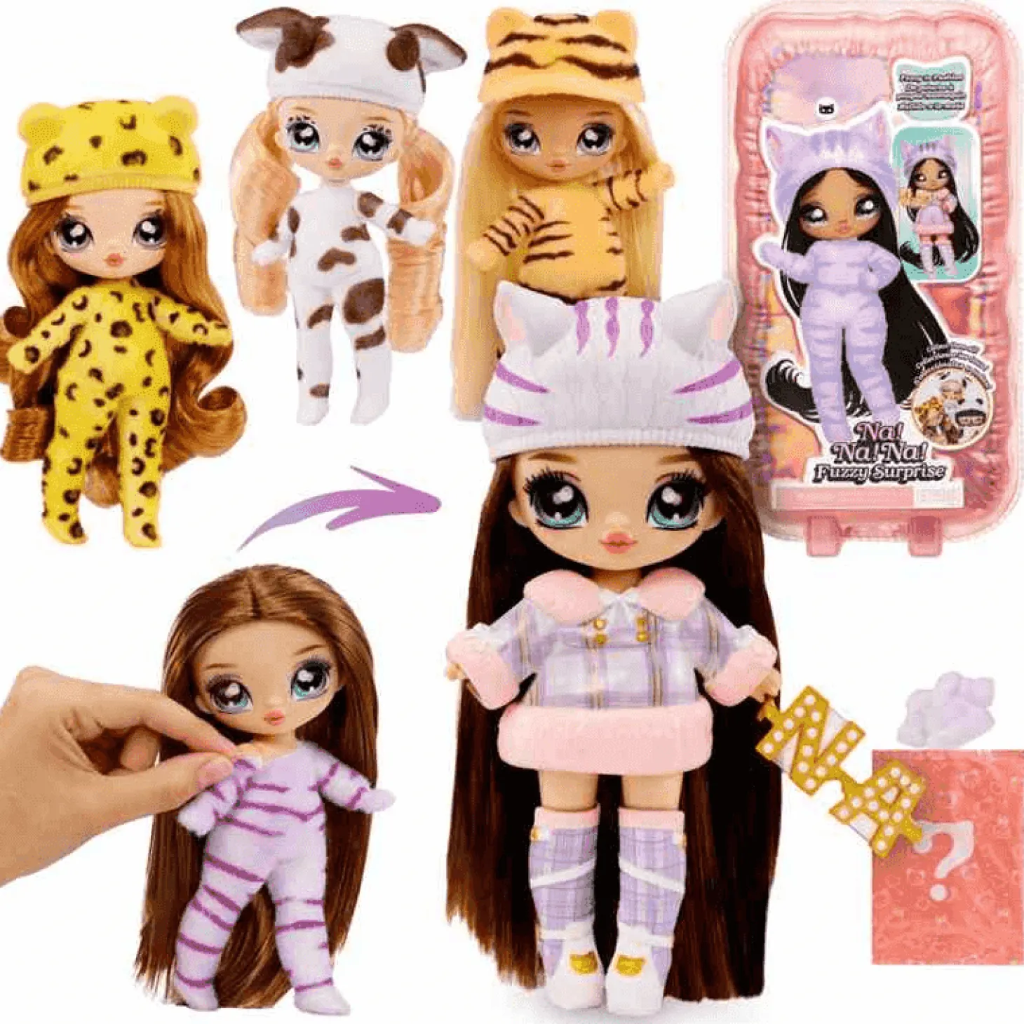 Na! Na! Na! Muñeca Fuzzy Surprise - Tabby Cat Girl (Chica Gato Tabby)